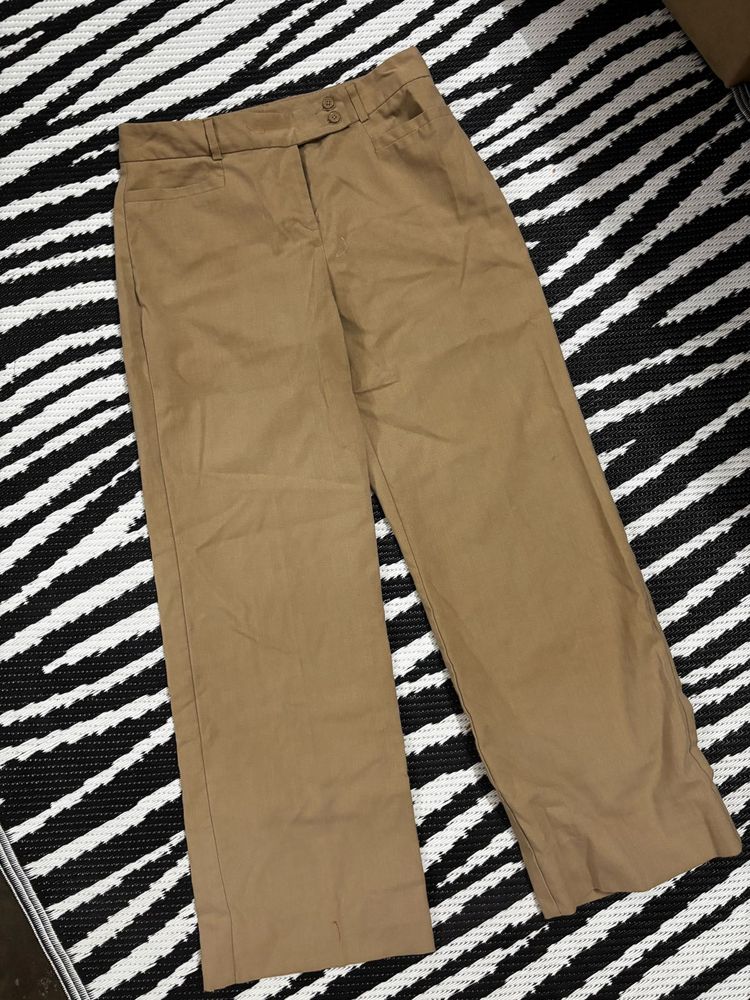 Classic Tan Wide Leg Trousers