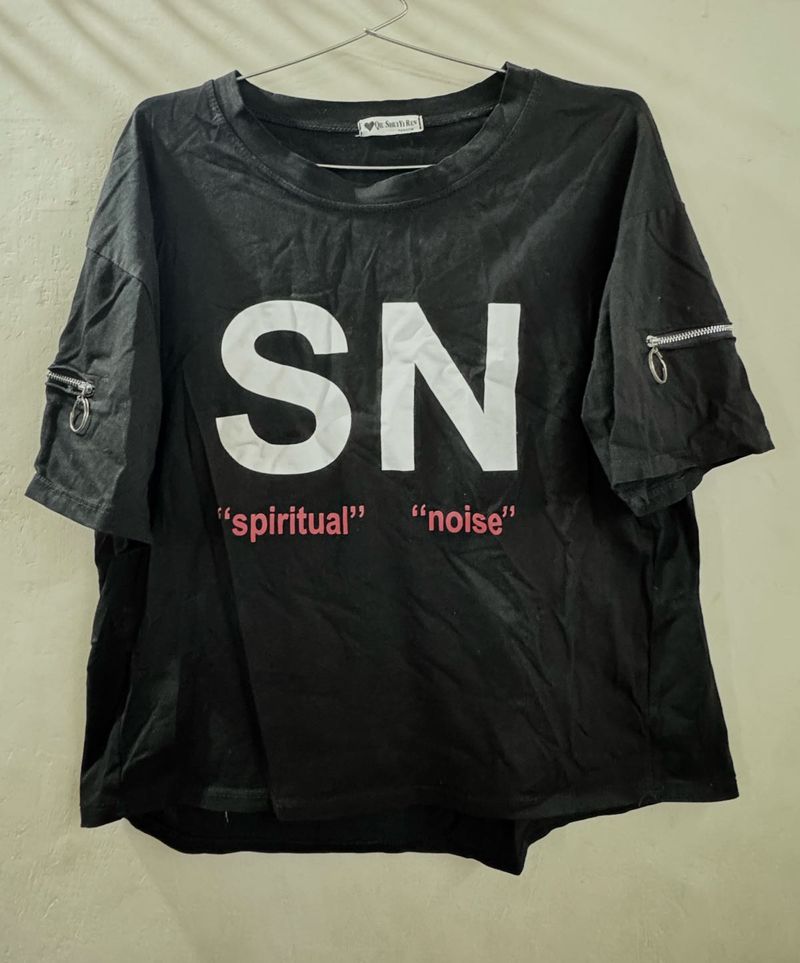 Black Graphic Print T-Shirt