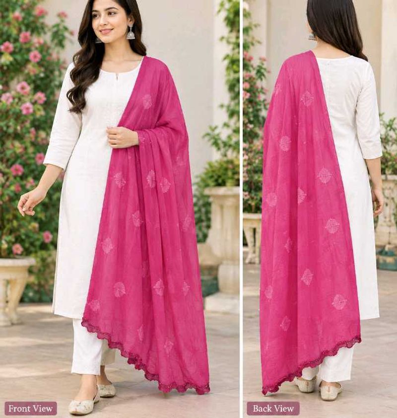 Stylish Pink Chiffon dupatta