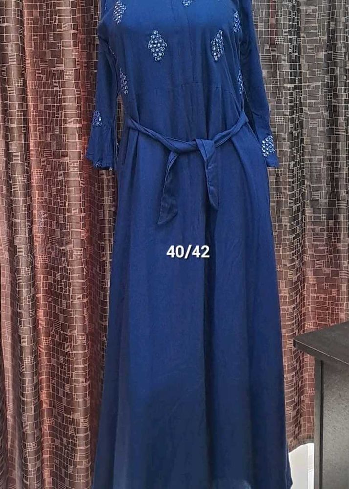 New Stylish Blue Ethnic Gown