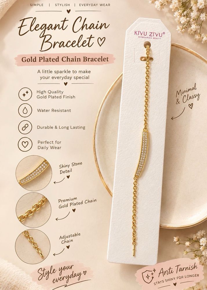 Elegant Gold Plated Chain Bracelet