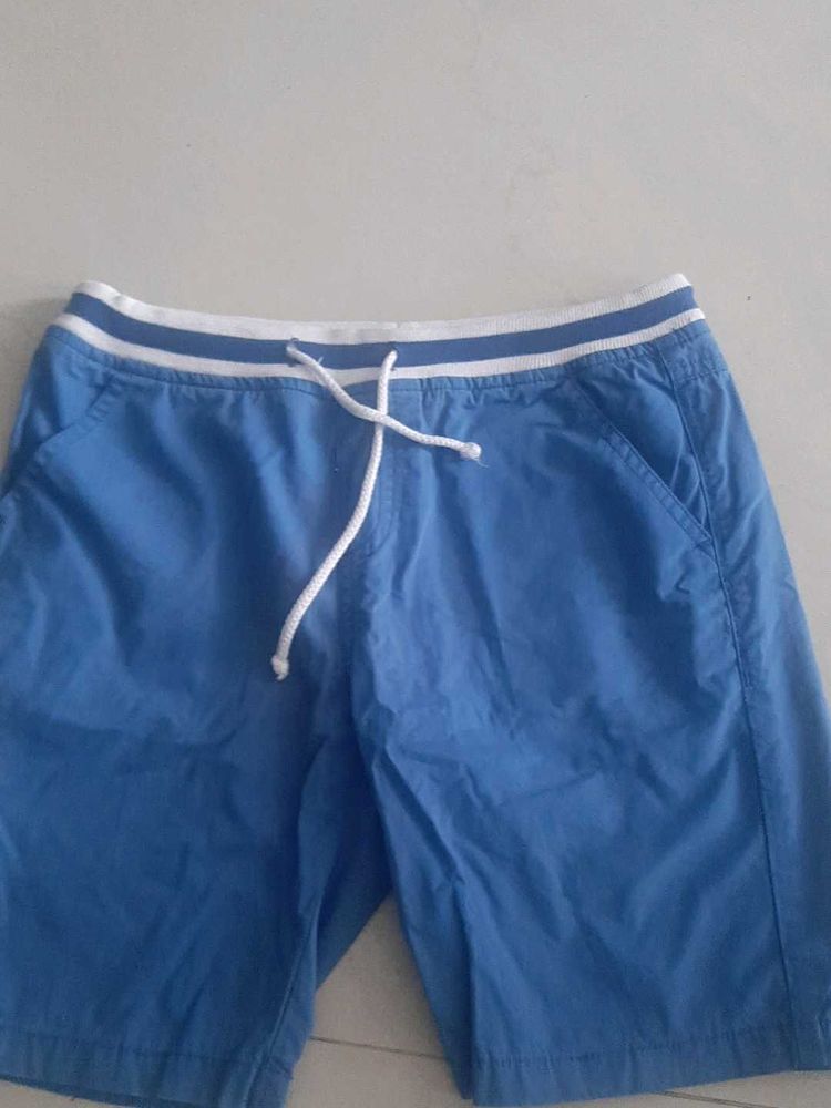 Blue Casual boy's Shorts with Drawstring