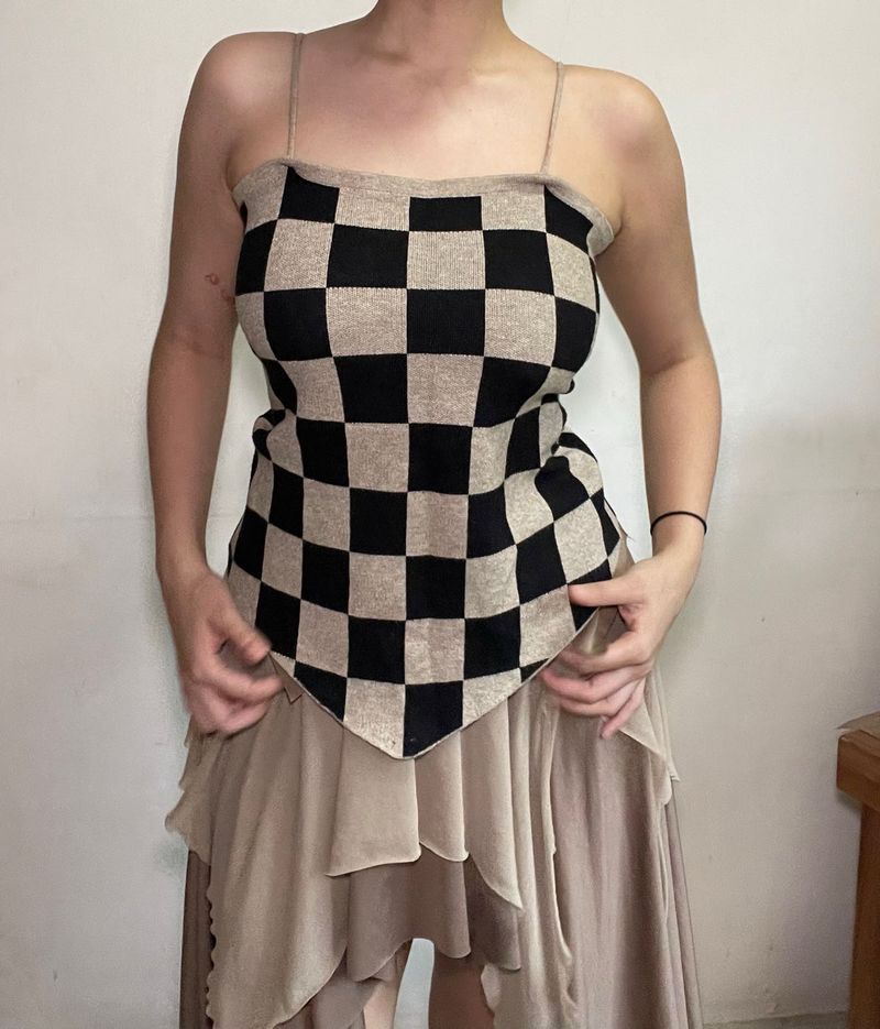 Checkered Camisole Top