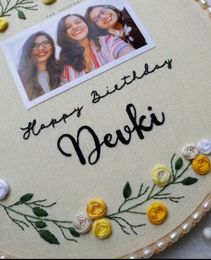 Hand Embroidered Photo Hoop