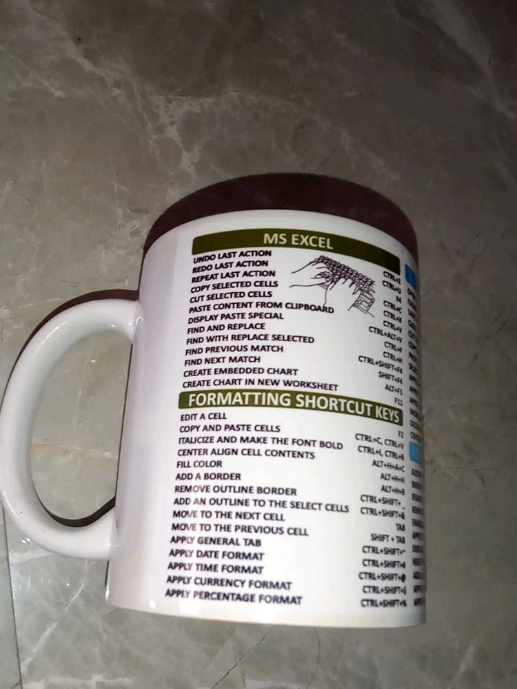 MS Excel Shortcut Mug