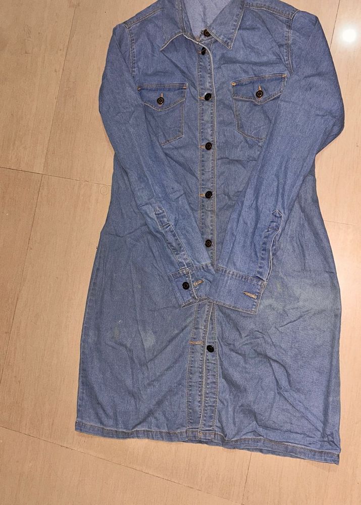 Denim long jacket