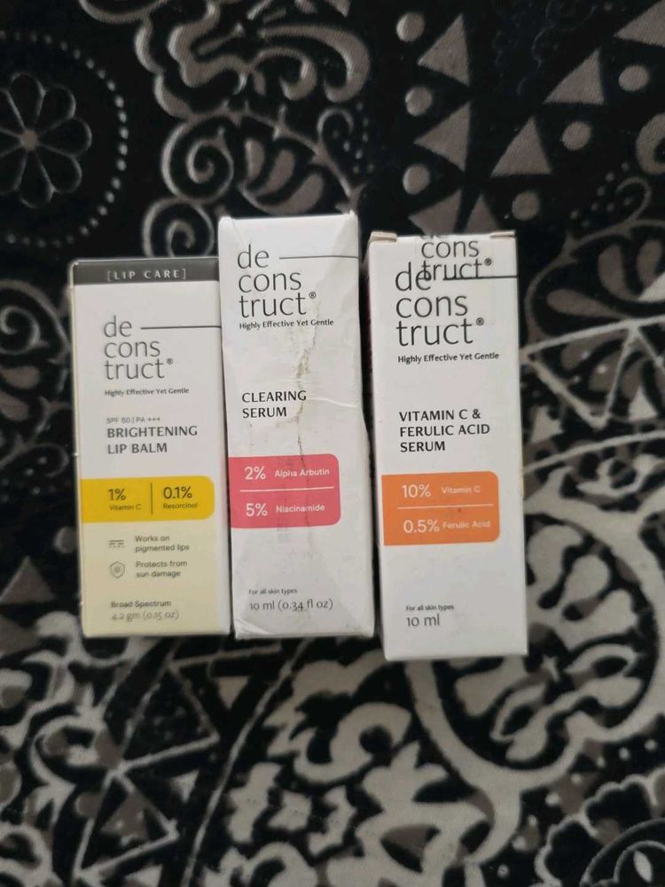 Deconstruct Lip balm Vitamin c and Clearing Serum