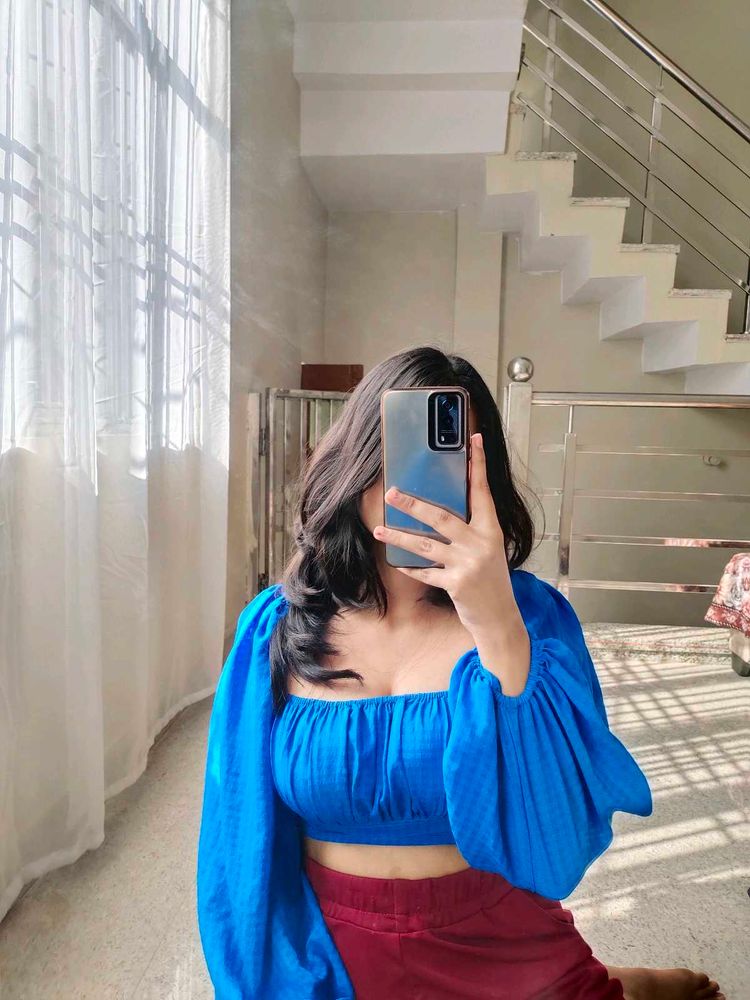 Blue Crop Top