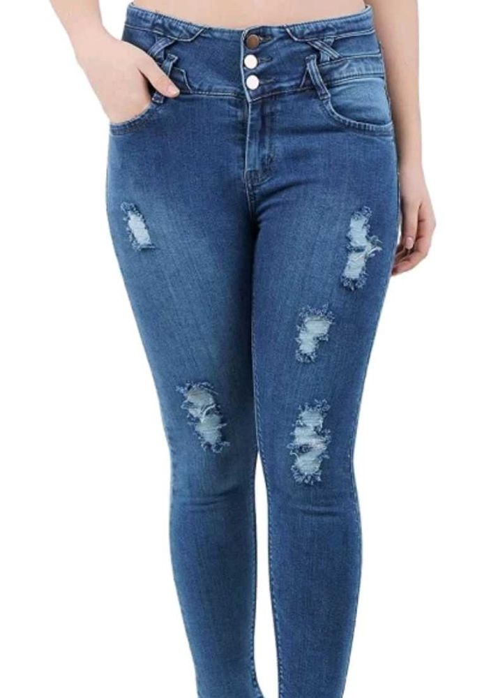 Charcoal blue Lightly Ripped Jeans👖