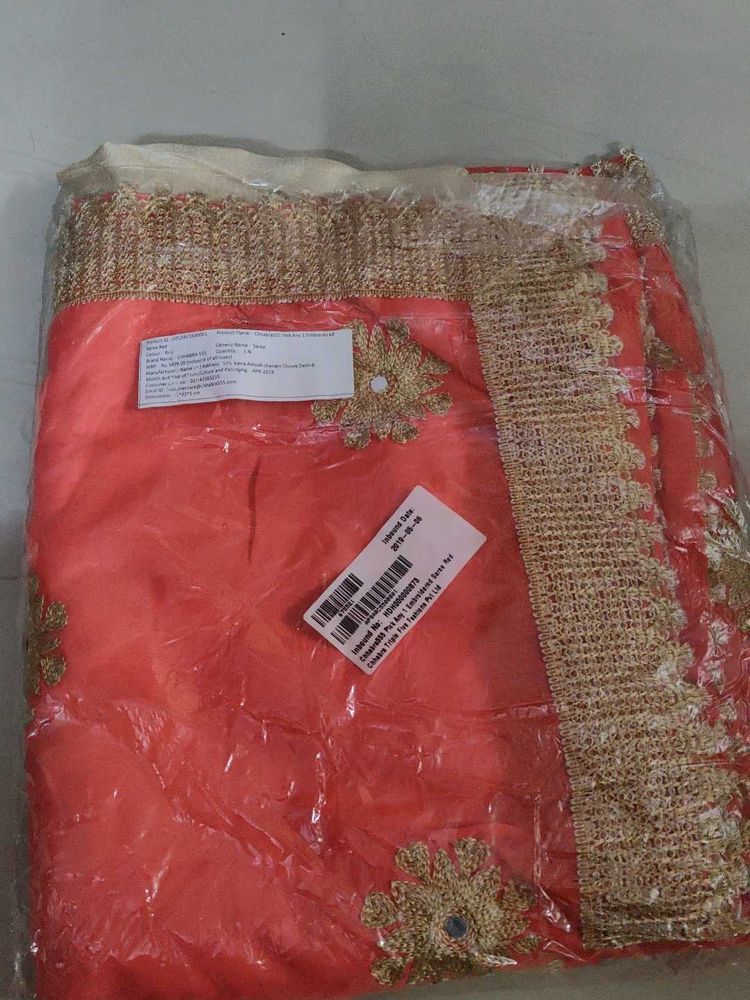 Heavy embroidered party wear saree new with tag