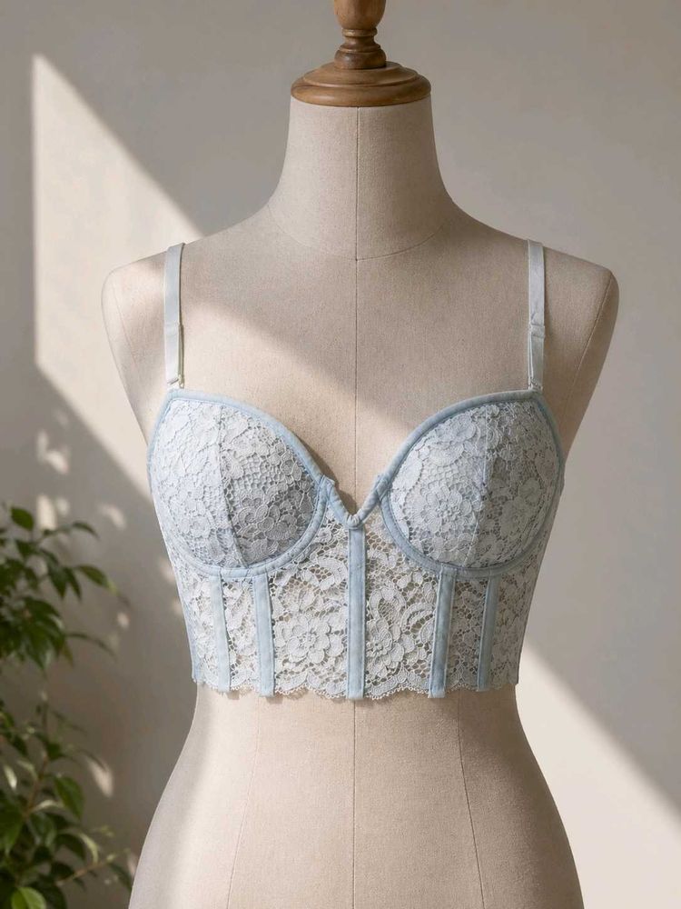 Light Blue Lace Bralette Top