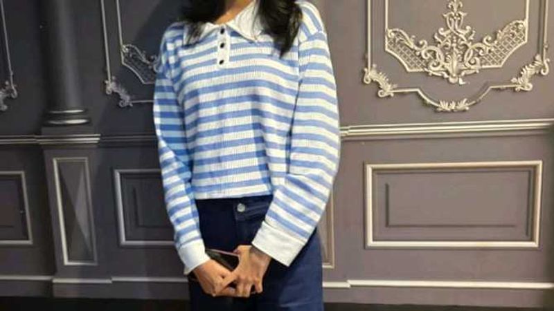 Striped Long Sleeve Crop Top