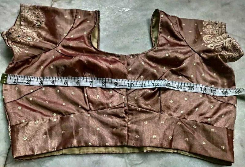 peach pink wedding Banarasi silk Blouse