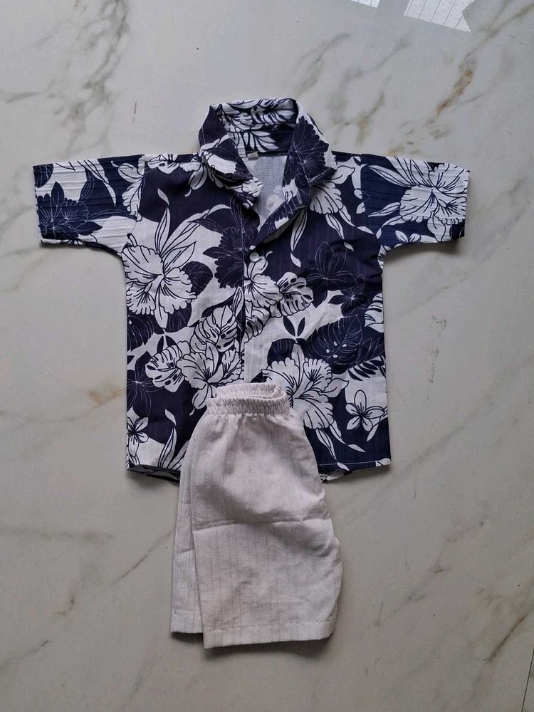 Baby Boys Floral Shirt &amp; Shorts Set