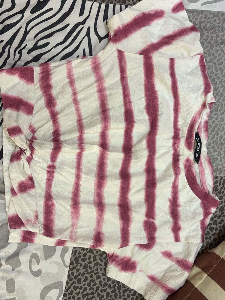 Boho Tie-Dye Twist Front Top
