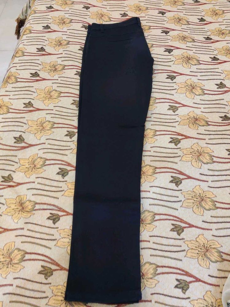 Navy Blue Straight Fit Pants