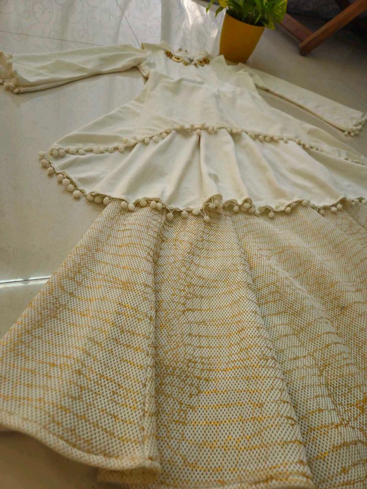 Off white Indo-western Lehenga 🤍✨️