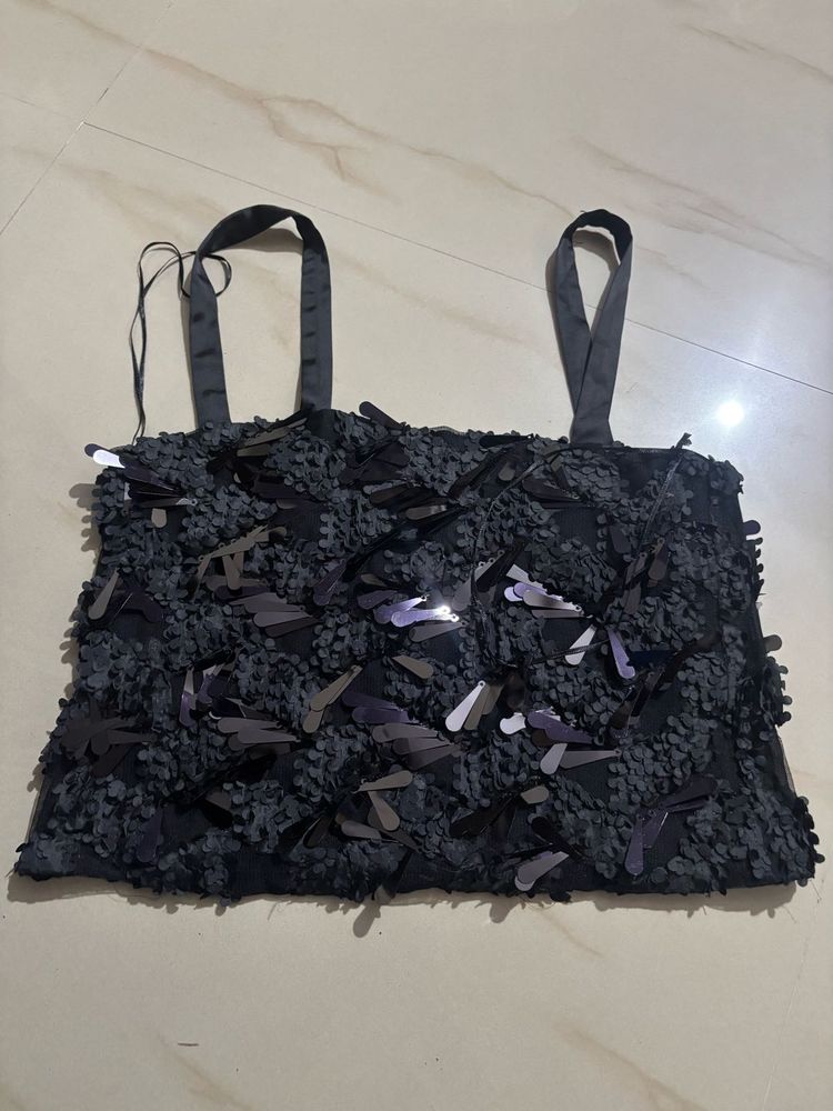 Sequined Party Crop Top