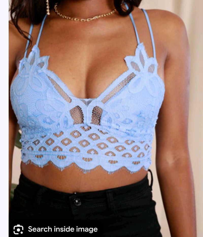 Blue Lace Bralette Top