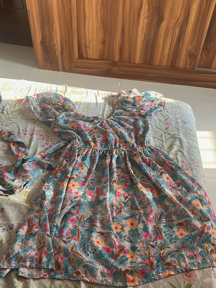 Boho Floral Puff Sleeve Mini Dress