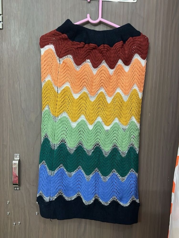Boho Chevron Knit skirt free size