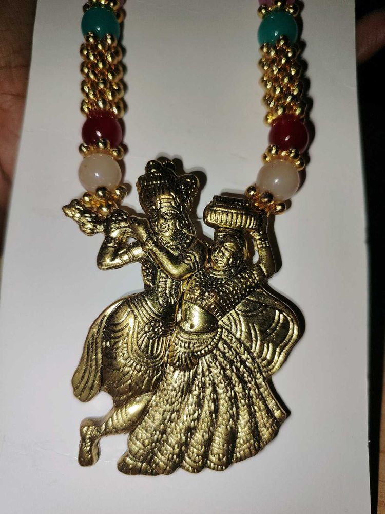 Lord Krishna and Radha Pendant Necklace
