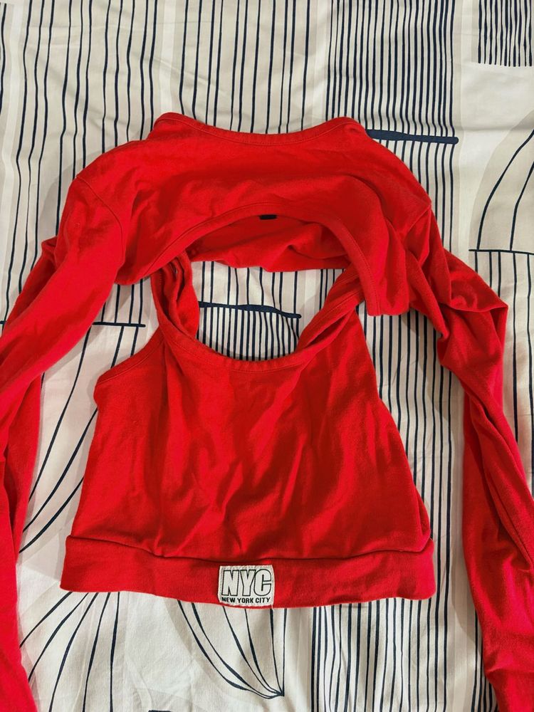 Red NYC Crop Top