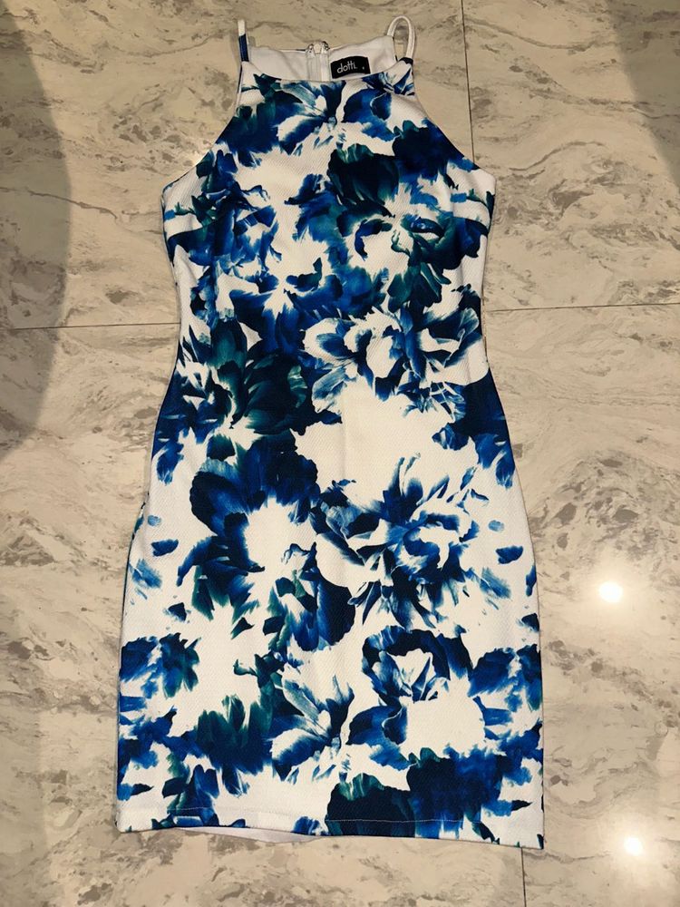 Floral Print High Neck Dress