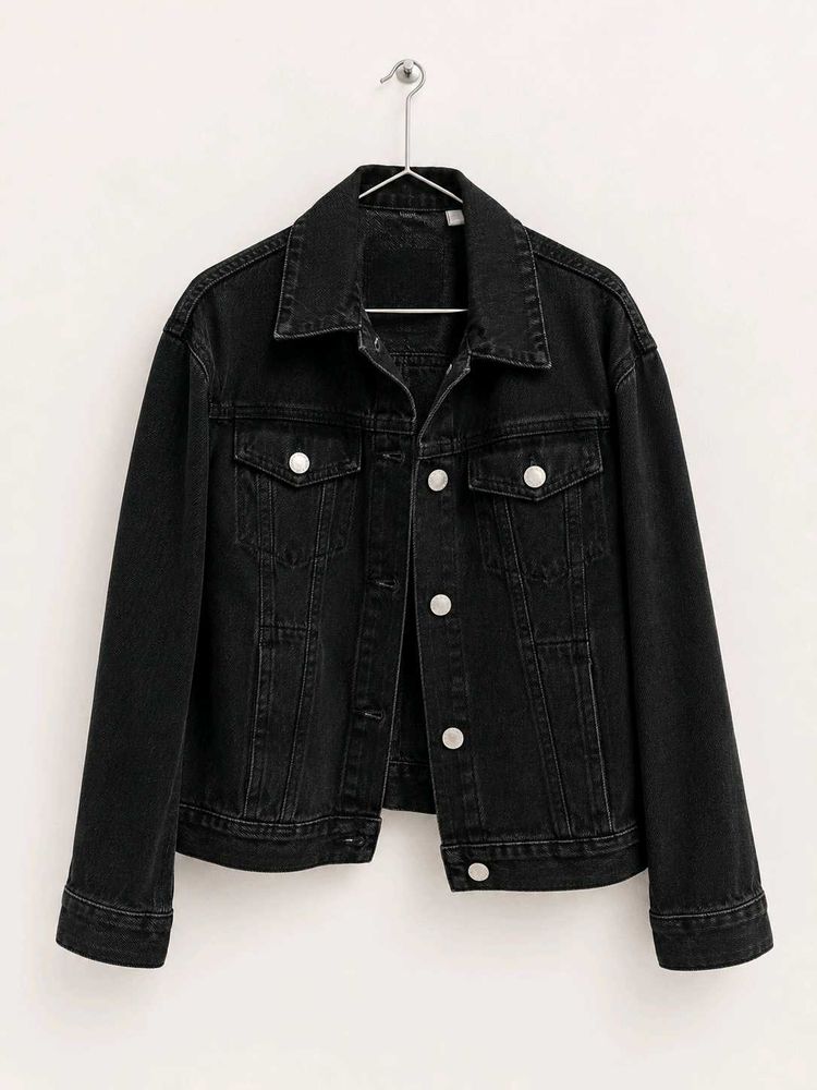 H&amp;m Classic Black Denim Jacket