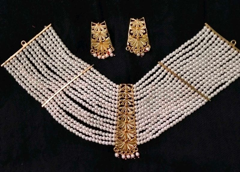 Pearl Necklace &amp; Earring Set