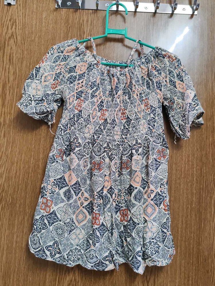 Boho Print Off-Shoulder Top