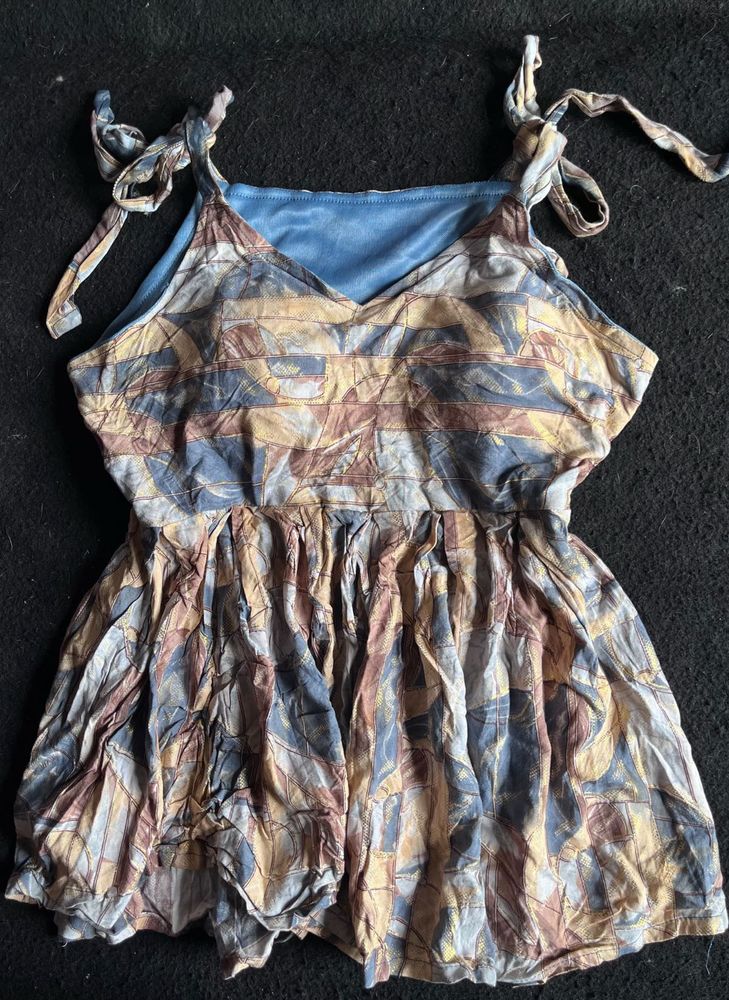 Boho Abstract Print Mini Dress