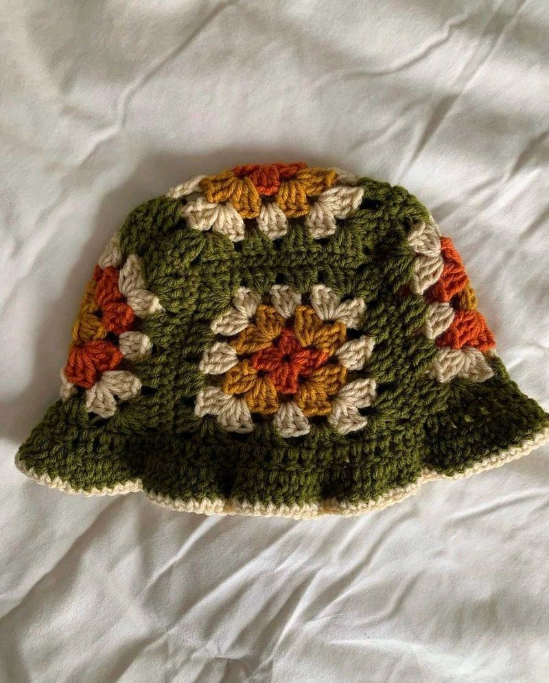 Crochet Granny Square Bucket Hat