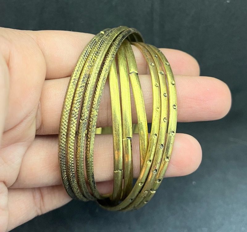 Vintage Brass Bangle Set