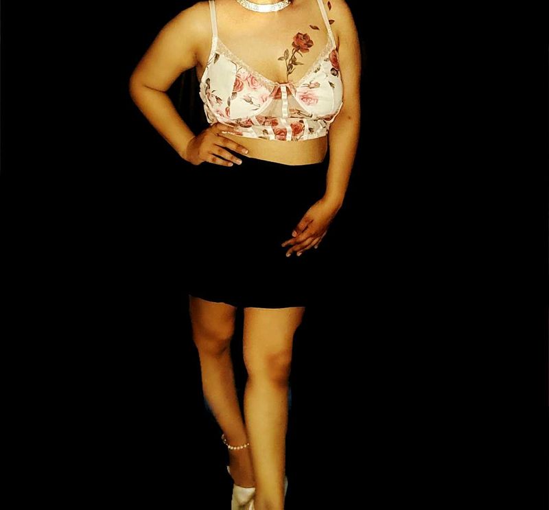 Sheer Floral Print Corset Top