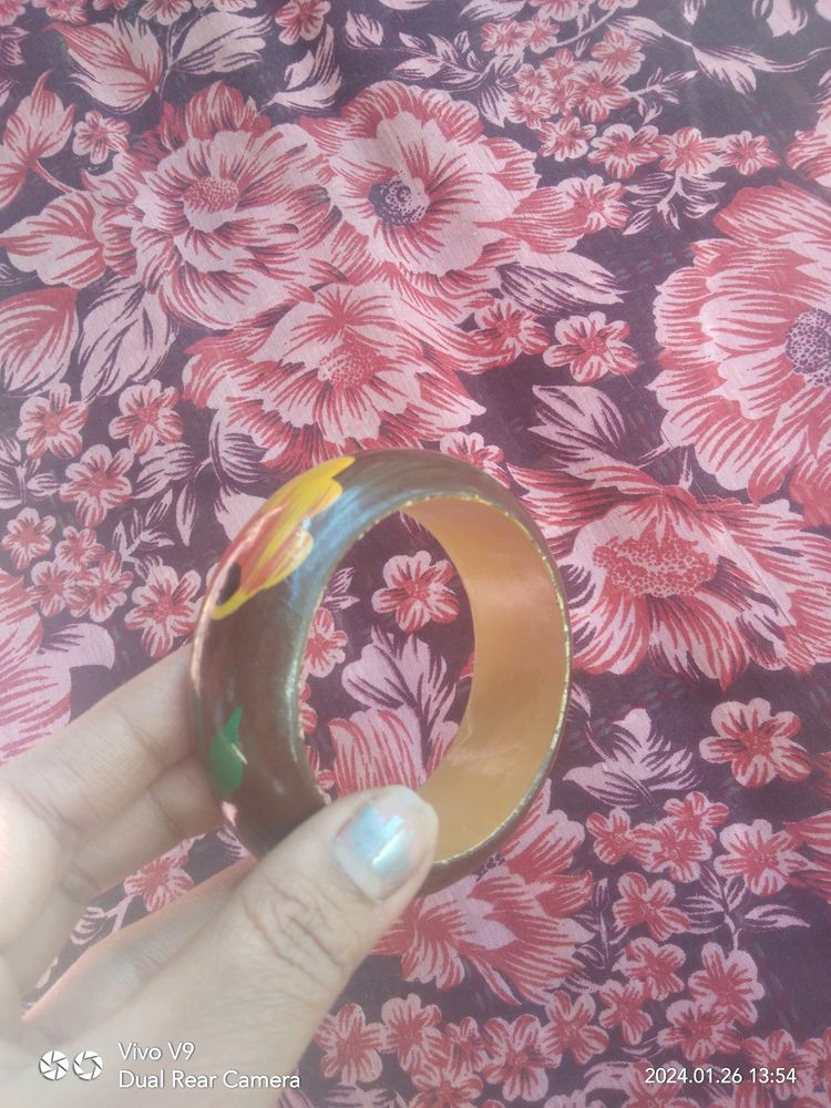 Hand-Painted Wooden Bangle