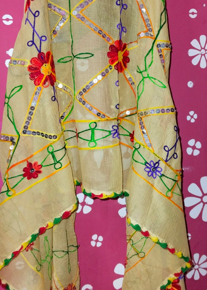 Dupatta With Beautiful Embroidery
