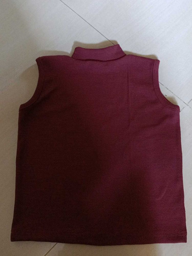 Sleeveless Turtleneck Top