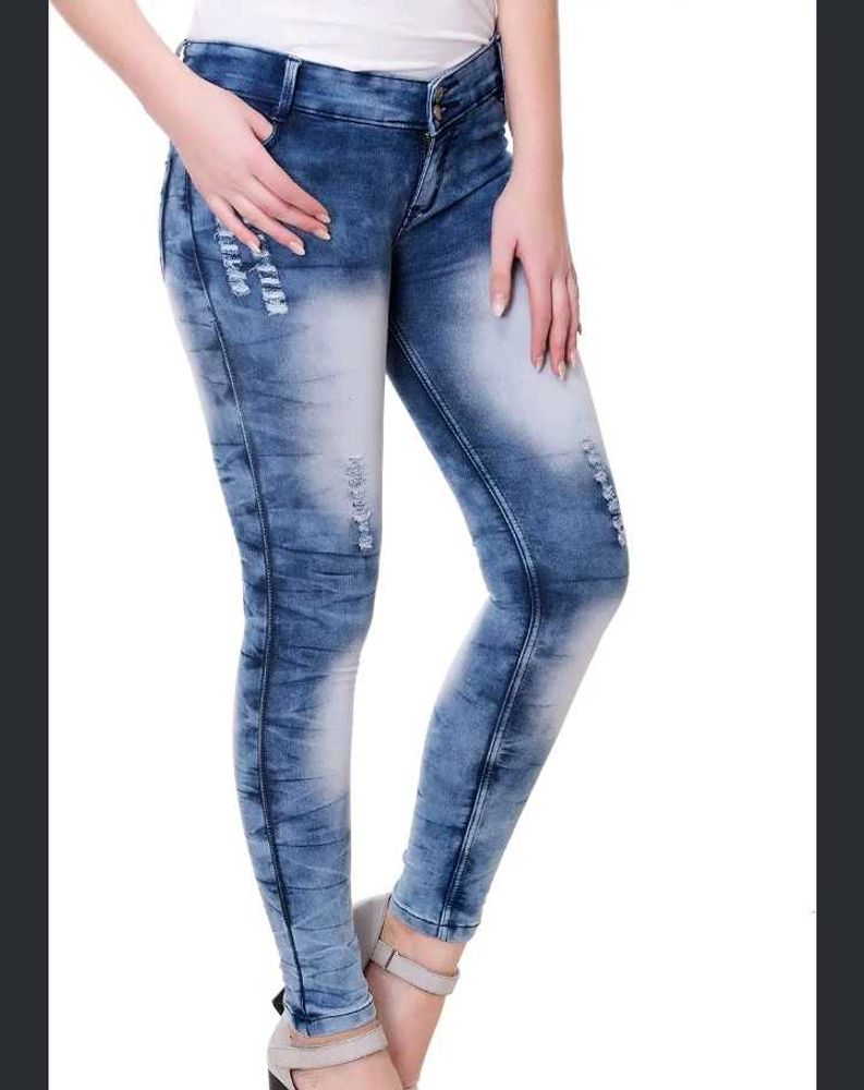 Distressed Blue Denim Jeans