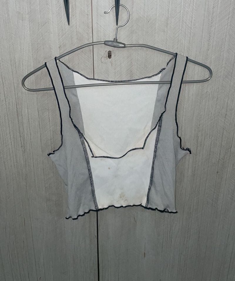Grey Cropped Tank Top