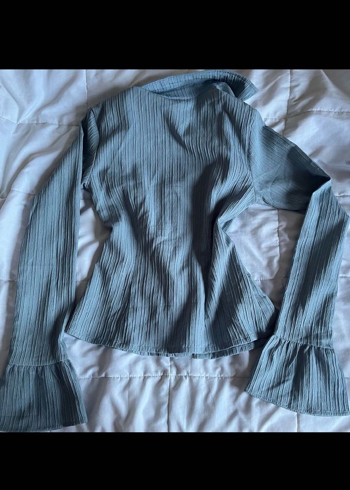 Pleated Bell Sleeve Top