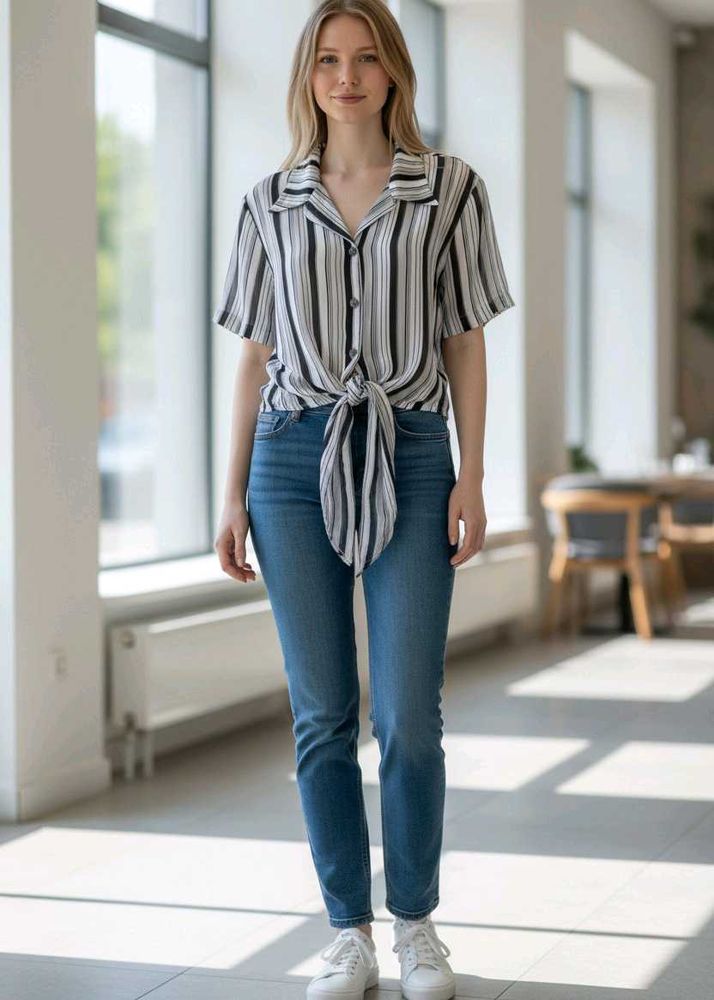 Combo stylish stripe and floral shirt women