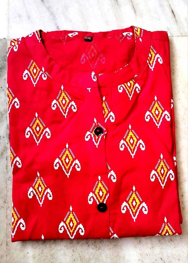 ♥️Pure Red Printed Kurti