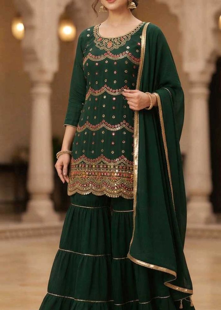 Green Sharara Set with Dupatta 👌