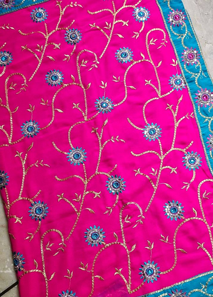 Elegant Pink n blue saree