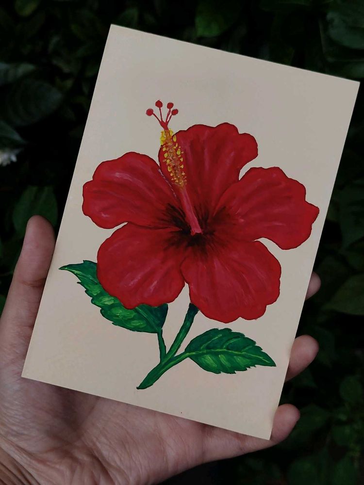 🌺 Handmade Hibiscus Mini Painting | For Sale 🎨