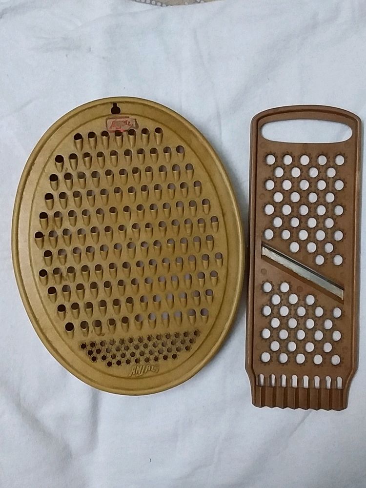 Vegetable Grater N Slicer to Make Chips. Set Of 2.