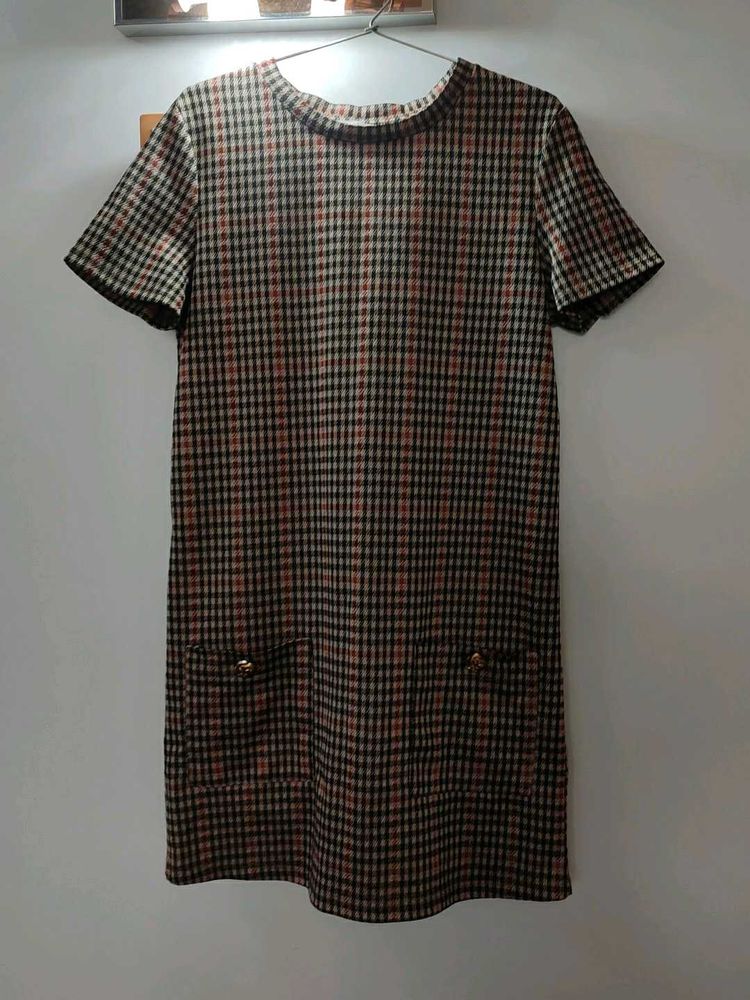 Retro Plaid Shift Dress