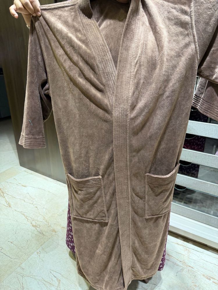 Cozy Brown Robe with Pockets