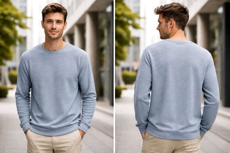 Men's Light Blue Knit Sweater